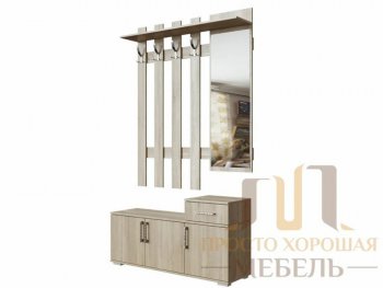 Прихожая №3 Вешалка с зеркалом 1200 (4 крючка) в Челябинске - mebel-74.com | фото