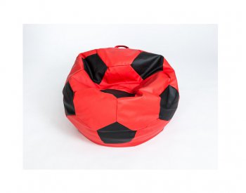 Кресло-мешок Мяч большой Экокожа красно-черное в Челябинске - mebel-74.com | фото