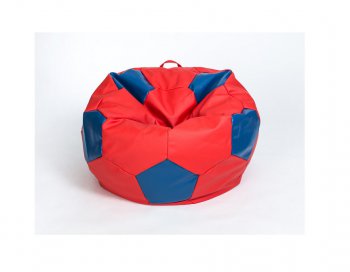 Кресло-мешок Мяч большой Экокожа красно-синее в Челябинске - mebel-74.com | фото