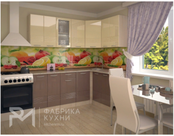 Кухонный гарнитур угловой Волна 1800 (ваниль/капучино) в Челябинске - mebel-74.com | фото