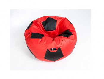 Кресло-мешок Мяч большой Экокожа красно-черное в Челябинске - mebel-74.com | фото
