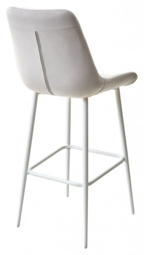 Барный стул ХОФМАН, цвет H-09 Светло-серый, велюр / белый каркас М-City в Челябинске - mebel-74.com | фото