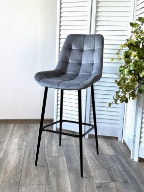 Барный стул ХОФМАН, цвет H-14 Серый, велюр / черный каркас М-City в Челябинске - mebel-74.com | фото