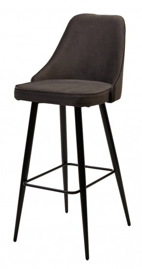 Барный стул NEPAL-BAR ГРАФИТ #14, велюр/ черный каркас (H=78cm) М-City в Челябинске - mebel-74.com | фото
