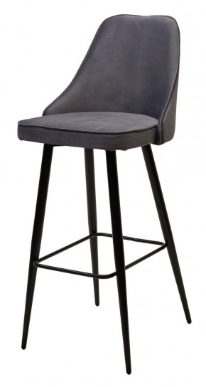 Барный стул NEPAL-BAR СЕРЫЙ #27, велюр/ черный каркас (H=78cm) М-City в Челябинске - mebel-74.com | фото