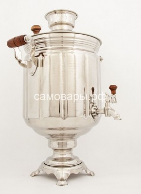 Электрический самовар из латуни на 10 л "Под серебро" в наборе №1 в Челябинске - mebel-74.com | фото