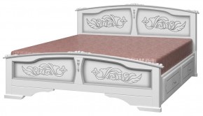 ЕЛЕНА Кровать из массива 1400 (Белый жемчуг) с 2-мя ящиками в Челябинске - mebel-74.com | фото