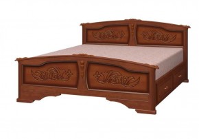 ЕЛЕНА Кровать из массива 1400 (Орех) с 2-мя ящиками в Челябинске - mebel-74.com | фото