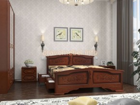 ЕЛЕНА Кровать из массива 1800 (Орех) с 2-мя ящиками в Челябинске - mebel-74.com | фото