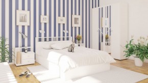 Камелия Кровать 1400, цвет белый, ШхГхВ 143,5х217х78,2 см., сп.м. 1400х2000 мм., без матраса, основание есть в Челябинске - mebel-74.com | фото