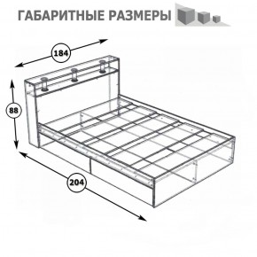 Камелия Кровать 1800, цвет белый, ШхГхВ 183,5х217х78,2 см., сп.м. 1800х2000 мм., без матраса, основание есть в Челябинске - mebel-74.com | фото