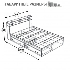 Камелия Кровать с ящиками 0900, цвет белый, ШхГхВ 93,5х217х78,2 см., сп.м. 900х2000 мм., без матраса, основание есть в Челябинске - mebel-74.com | фото