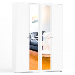 Камелия Шкаф 4-х створчатый, цвет белый, ШхГхВ 160х48х220 см., универсальная сборка, можно использовать как два отдельных шкафа в Челябинске - mebel-74.com | фото