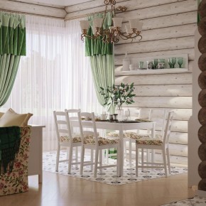 Комлект Вествик обеденный стол и четыре стула, массив сосны, цвет белый в Челябинске - mebel-74.com | фото