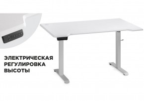 Компьютерный стол Маркос с механизмом подъема 140х80х75 белый / шагрень белая в Челябинске - mebel-74.com | фото