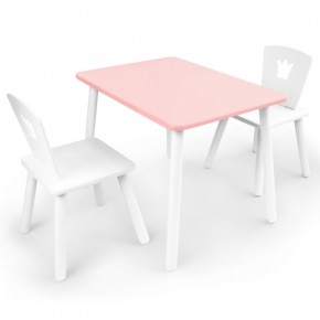 Комплект детской мебели стол и два стула Корона  (Розовый/Белый/Белый) в Челябинске - mebel-74.com | фото