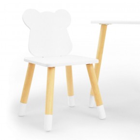 Комплект детской мебели стол и два стула Мишутка (Белый/Белый/Береза) в Челябинске - mebel-74.com | фото