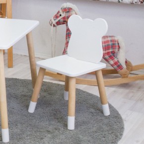 Комплект детской мебели стол и два стула Мишутка (Белый/Белый/Береза) в Челябинске - mebel-74.com | фото