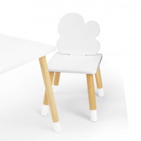 Комплект детской мебели стол и два стула Облачко (Белый/Белый/Береза) в Челябинске - mebel-74.com | фото