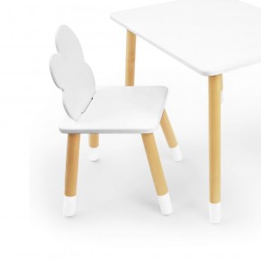 Комплект детской мебели стол и два стула Облачко (Белый/Белый/Береза) в Челябинске - mebel-74.com | фото