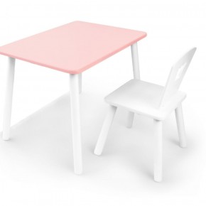 Комплект детской мебели стол и стул Корона (Розовый/Белый/Белый) в Челябинске - mebel-74.com | фото