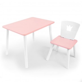 Комплект детской мебели стол и стул Корона (Розовый/Розовый/Белый) в Челябинске - mebel-74.com | фото