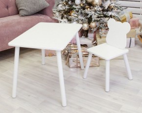 Комплект детской мебели стол и стул Мишутка (Белый/Белый/Белый) в Челябинске - mebel-74.com | фото