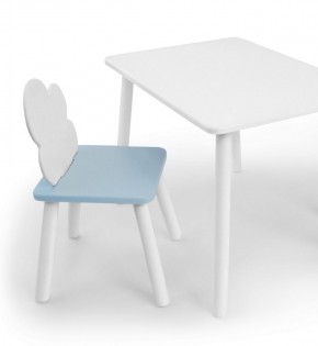 Комплект детской мебели стол и стул Облачко (Белый/Голубой/Белый) в Челябинске - mebel-74.com | фото