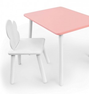 Комплект детской мебели стол и стул Облачко (Розывый/Белый/Белый) в Челябинске - mebel-74.com | фото