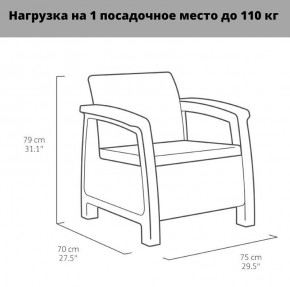 Комплект мебели Корфу Рест (Corfu Rest - without table) графит в Челябинске - mebel-74.com | фото