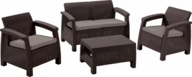 Комплект мебели Корфу сет (Corfu set) коричневый - серо-бежевый * в Челябинске - mebel-74.com | фото