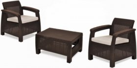 Комплект мебели Корфу Уикенд (Corfu Weekend) коричневый - серо-бежевый * в Челябинске - mebel-74.com | фото