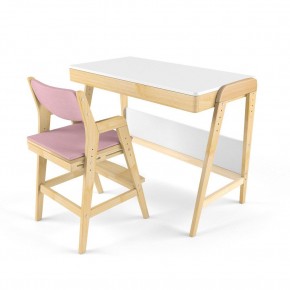 Комплект растущий стол и стул с чехлом 38 попугаев «Вуди» (Белый, Береза, Розовый) в Челябинске - mebel-74.com | фото