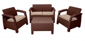 Комплект уличной мебели Yalta Premium Terrace Set (Ялта) шоколадый (+подушки под спину) в Челябинске - mebel-74.com | фото