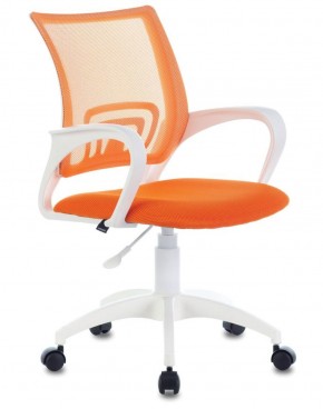 Кресло BRABIX "Fly MG-396W", пластик белый, сетка, оранжевое, 532401, MG-396W_532401 в Челябинске - mebel-74.com | фото