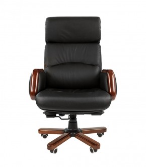 Кресло для руководителя CHAIRMAN 417 (Натуральная кожа) Черное в Челябинске - mebel-74.com | фото