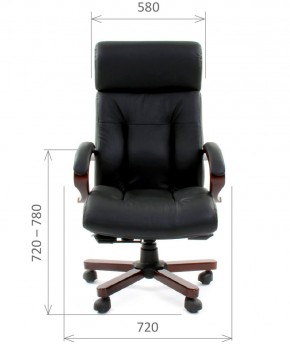 Кресло для руководителя CHAIRMAN  421 (Натуральная кожа) Черное в Челябинске - mebel-74.com | фото