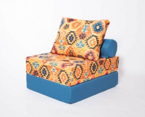 Кресло-кровать-пуф бескаркасное Прайм (мехико желтый-морская волна) в Челябинске - mebel-74.com | фото