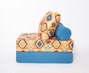 Кресло-кровать-пуф бескаркасное Прайм (мехико желтый-морская волна) в Челябинске - mebel-74.com | фото