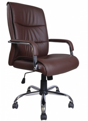 Кресло офисное BRABIX "Space EX-508" (экокожа, хром, коричневое) 531164 в Челябинске - mebel-74.com | фото
