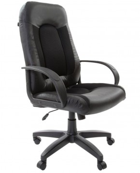 Кресло офисное BRABIX "Strike EX-525" (экокожа черная, ткань черная) 531381 в Челябинске - mebel-74.com | фото