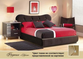 Кровать 1400 Феодосия со стразами в к/з "Классик 307 коричневый" серия Норма (+основание на опорах) в Челябинске - mebel-74.com | фото