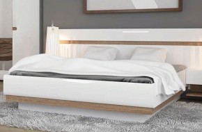 Кровать 160/TYP 92, LINATE ,цвет белый/сонома трюфель в Челябинске - mebel-74.com | фото