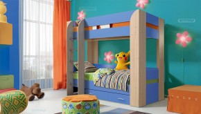 Кровать детская 2-х ярусная Юниор-6 с ящиком ЛДСП (800*1900) в Челябинске - mebel-74.com | фото