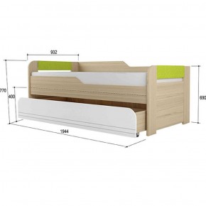 Кровать двухуровневая + подлокотники Стиль № 900.1 NEW (туя светлая/лайм) в Челябинске - mebel-74.com | фото