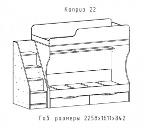 КАПРИЗ-22 Кровать двухъярусная 800 настил ЛДСП в Челябинске - mebel-74.com | фото