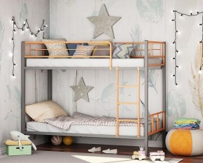 Кровать двухъярусная "Севилья-2.01 комбо" Серый/Оранжевый в Челябинске - mebel-74.com | фото