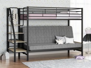 Кровать двухъярусная с диваном "Мадлен-3" (Черный/Серый) в Челябинске - mebel-74.com | фото