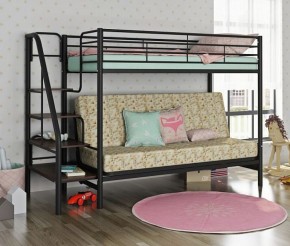 Кровать двухъярусная с диваном "Мадлен-3" (Черный/Серый) в Челябинске - mebel-74.com | фото