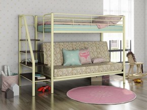 Кровать двухъярусная с диваном "Мадлен-3" (Белый/Фиолетовы) в Челябинске - mebel-74.com | фото